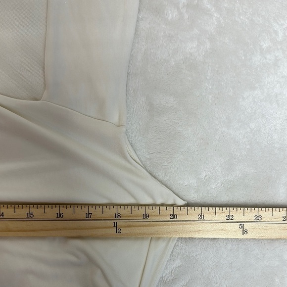 Victoria's Secret Cream Asymmetrical Ruched Sheath Dress - Picture 7 of 9